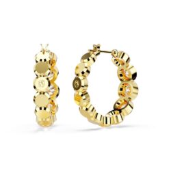 Swarovski - Imber hoop earrings, Round cut, White, Gold-tone plated - Bilde 3