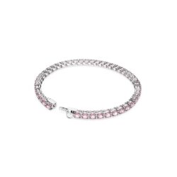 Swarovski - Matrix Tennis bracelet, Round cut, Pink, Rhodium plated - Bilde 2