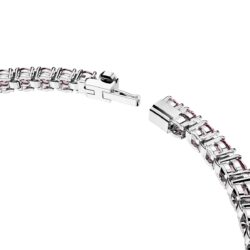 Swarovski - Matrix Tennis bracelet, Round cut, Pink, Rhodium plated - Bilde 3
