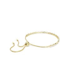 Swarovski - Matrix Tennis bracelet, Round cut, White, Gold-tone plated - Bilde 4