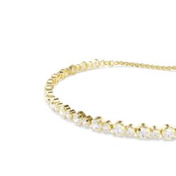 Swarovski - Matrix Tennis bracelet, Round cut, White, Gold-tone plated - Bilde 5