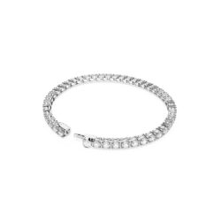 Swarovski - Str: XL - Matrix Tennis bracelet, Round cut, White, Rhodium plated - Bilde 2