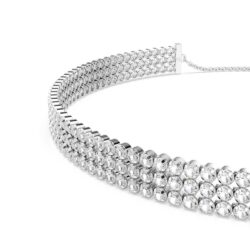 Swarovski - Matrix Tennis choker, Round cut, White, Rhodium plated - Bilde 2