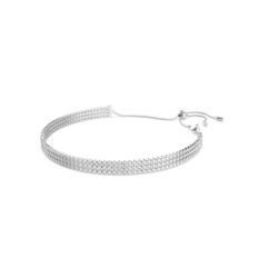 Swarovski - Matrix Tennis choker, Round cut, White, Rhodium plated