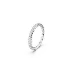 Swarovski - Str: 50 - Matrix Vittore ring, Round cut, White, Silver-tone finish