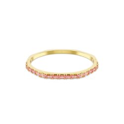 Swarovski - Matrix bangle, Baguette cut, Pink, Gold-tone plated