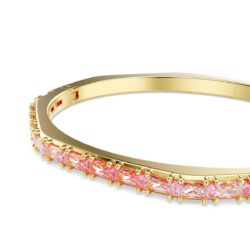 Swarovski - Matrix bangle, Baguette cut, Pink, Gold-tone plated - Bilde 3