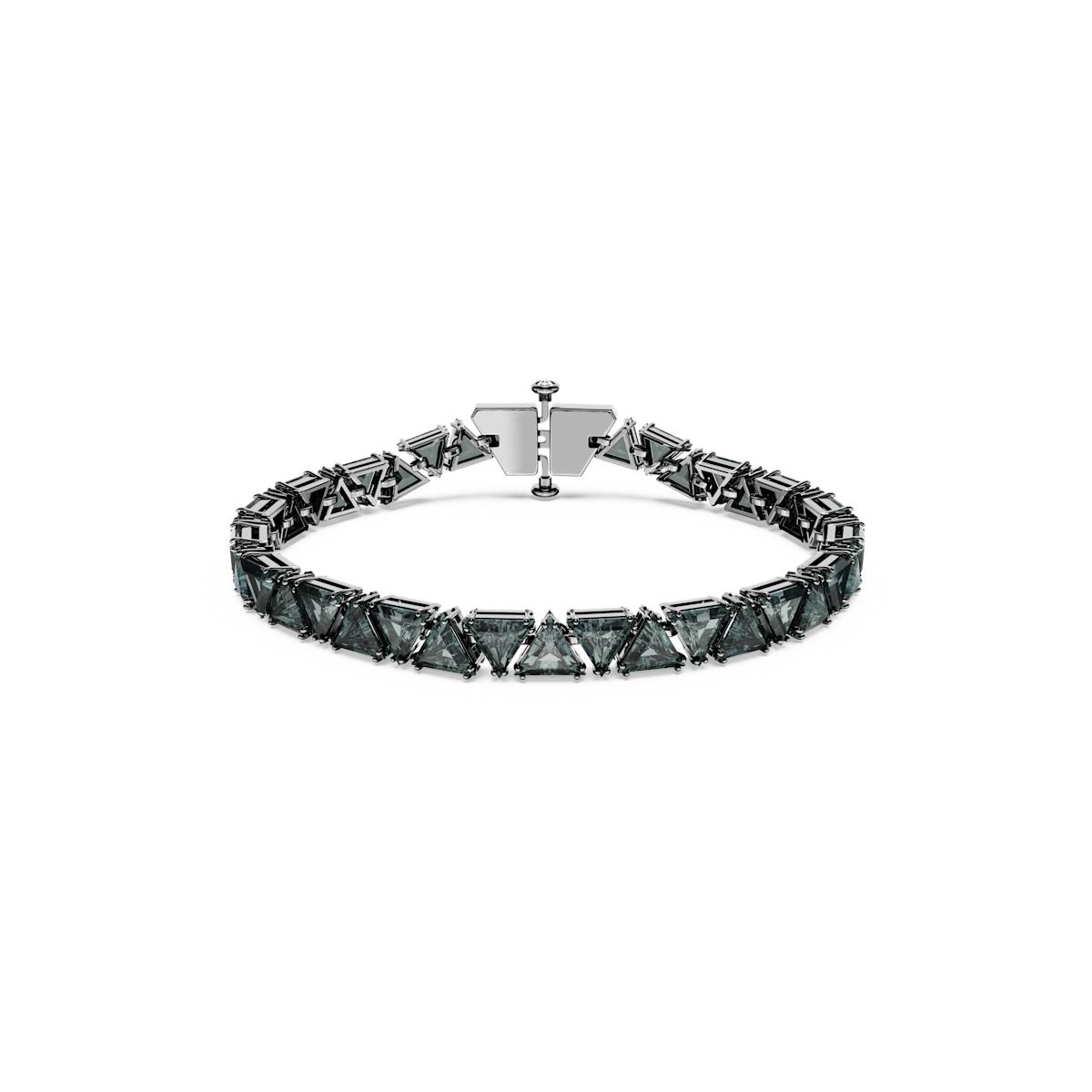 Swarovski - Matrix bracelet, Triangle cut, Black, Ruthenium plated - By ...