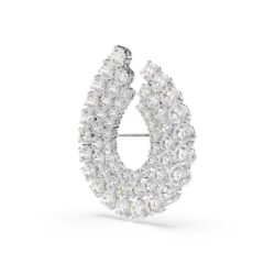 Swarovski - Matrix brooch, Round cut, White, Rhodium plated