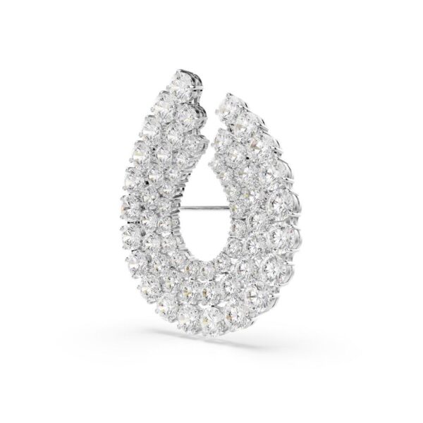 Swarovski - Matrix brooch, Round cut, White, Rhodium plated