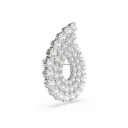 Swarovski - Matrix brooch, Round cut, White, Rhodium plated - Bilde 2