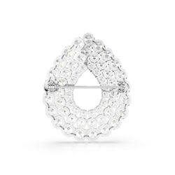 Swarovski - Matrix brooch, Round cut, White, Rhodium plated - Bilde 3