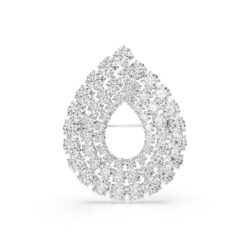 Swarovski - Matrix brooch, Round cut, White, Rhodium plated - Bilde 4