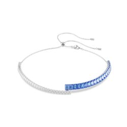 Swarovski - Matrix choker, Mixed cuts, Blue, Rhodium plated