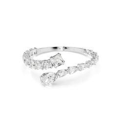 Swarovski - Matrix cuff, Mixed cuts, White, Rhodium plated
