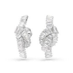 Swarovski - Matrix earrings, Baguette cut, Knot, White, Rhodium plated - Bilde 2