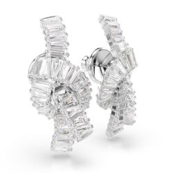 Swarovski - Matrix earrings, Baguette cut, Knot, White, Rhodium plated - Bilde 4
