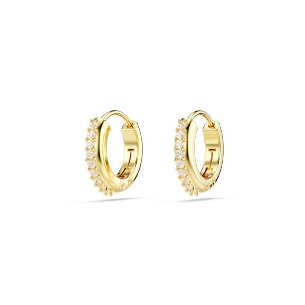 Swarovski - Matrix hoop earrings, Round cut, White, Gold-tone plated