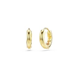 Swarovski - Matrix hoop earrings, Round cut, White, Gold-tone plated - Bilde 3