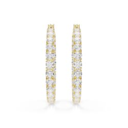 Swarovski - Matrix hoop earrings, Round cut, White, Gold-tone plated - Bilde 2
