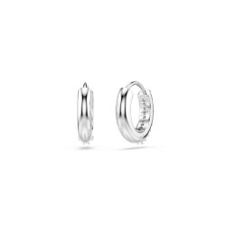 Swarovski - Matrix hoop earrings, Round cut, White, Rhodium plated - Bilde 3