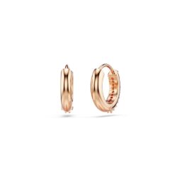 Swarovski - Matrix hoop earrings, Round cut, White, Rose gold-tone plated - Bilde 3