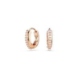 Swarovski - Matrix hoop earrings, Round cut, White, Rose gold-tone plated - Bilde 4