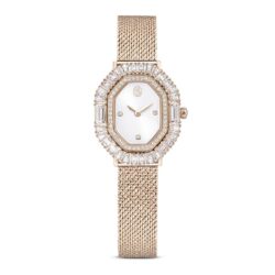 Swarovski - Matrix octagon watch, Metal bracelet, Gold tone, Champagne gold-tone finish