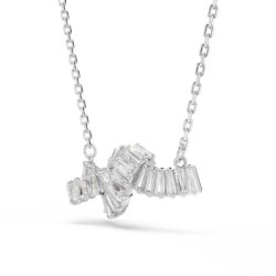Swarovski - Matrix pendant, Baguette cut, Knot, White, Rhodium plated - Bilde 5