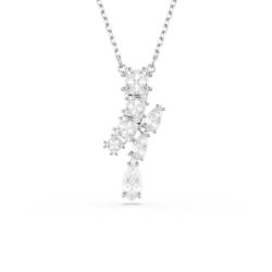 Swarovski - Matrix pendant, Mixed cuts, White, Rhodium plated
