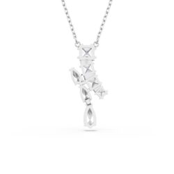 Swarovski - Matrix pendant, Mixed cuts, White, Rhodium plated - Bilde 2