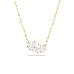 Swarovski - Mesmera necklace, Heart, White, 18K gold finish