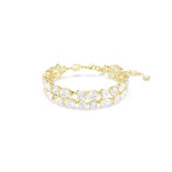 Swarovski - Mesmera bracelet, Mixed cuts, White, Gold-tone plated