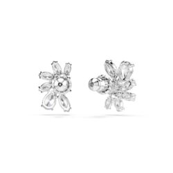 Swarovski - Mesmera stud earrings, Mixed cuts, Flower, White, Rhodium plated - Bilde 3