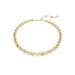 Swarovski - Millenia Tennis necklace, Octagon cut, Yellow, Gold-tone plated