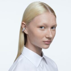 Swarovski - Matrix clip earrings, Square cut, White, Rhodium plated - Bilde 2