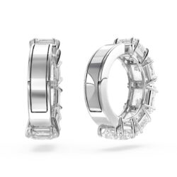 Swarovski - Matrix clip earrings, Square cut, White, Rhodium plated - Bilde 6