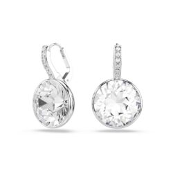 Swarovski - Millenia drop earrings, Round cut, White, Rhodium plated