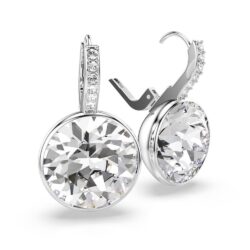 Swarovski - Millenia drop earrings, Round cut, White, Rhodium plated - Bilde 4