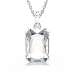 Swarovski - Millenia pendant, Octagon cut, White, Rhodium plated