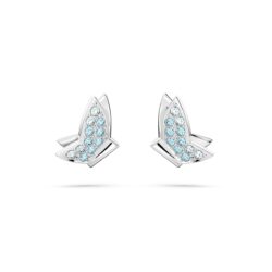 Swarovski - Lilia stud earrings, Butterfly, Blue, Rhodium plated - Bilde 2
