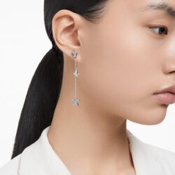Swarovski - Lilia drop earrings, Butterfly, Blue, Rhodium plated - Bilde 2