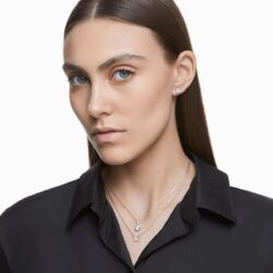 Swarovski - Stilla Attract stud earrings, Square cut, White, Rhodium plated - Bilde 3
