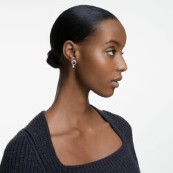 Swarovski - Constella hoop earrings, Round cut, White, Rhodium plated - Bilde 2