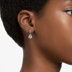 Swarovski - Stilla drop earrings, Round cut, White, Rose gold-tone plated - Bilde 2