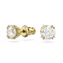 Swarovski - Stilla stud earrings, Round cut, White, Gold-tone plated - Bilde 3