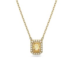 Swarovski - Millenia necklace, Octagon cut, Yellow, Gold-tone plated