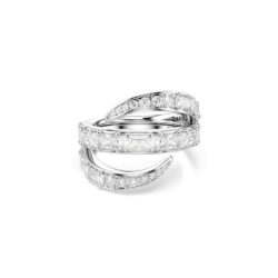 Swarovski - Str: 50-55 - Vienna ring, Mixed cuts, Swan, White, Rhodium plated