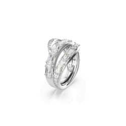 Swarovski - Str: 50-55 - Vienna ring, Mixed cuts, Swan, White, Rhodium plated - Bilde 2