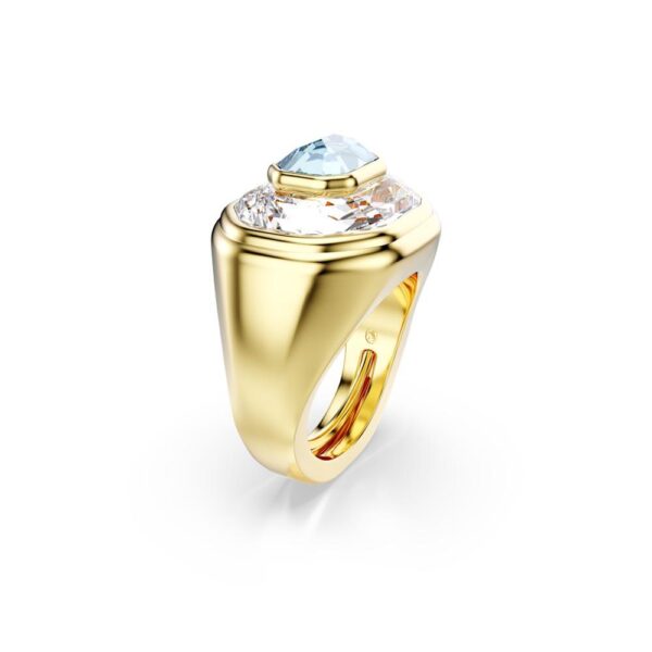 Swarovski - Str: 50-55 - Chroma cocktail ring, Octagon cut, Blue, 18K gold finish
